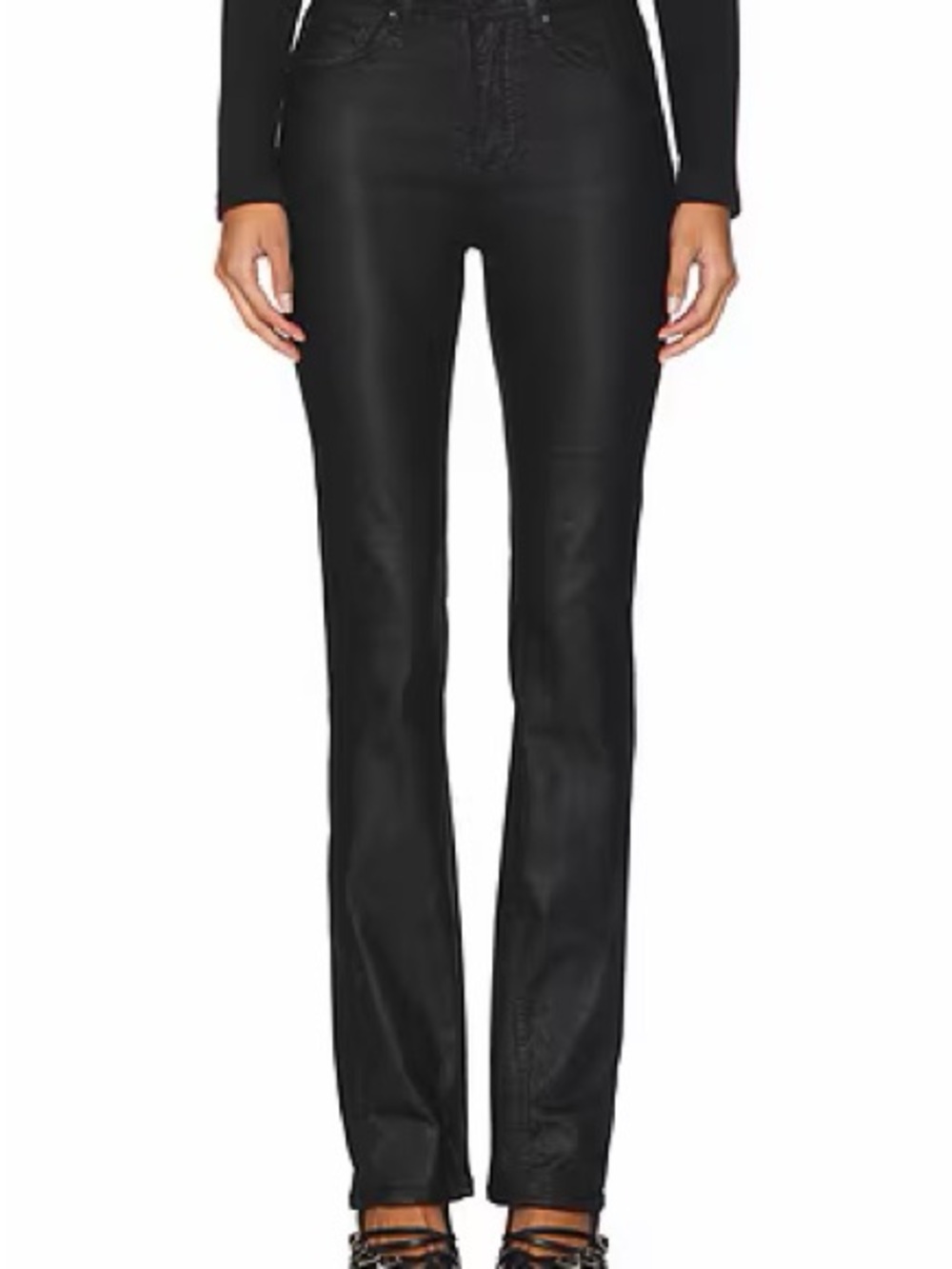 x We The Free Xena Coated Straight Jeans in Ethereal Black FREE PEOPLE